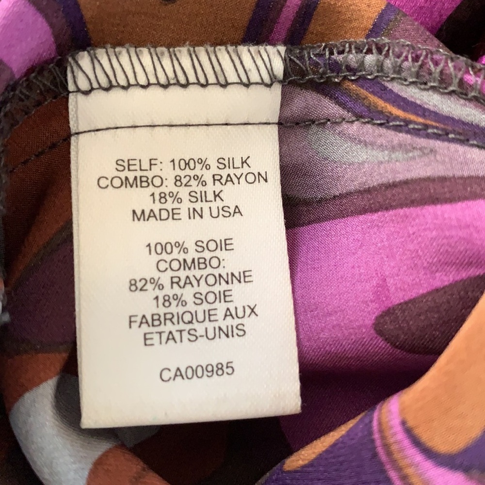 Nanette Lepore 100% Silk funky retro ruffle top S - Picture 6 of 11